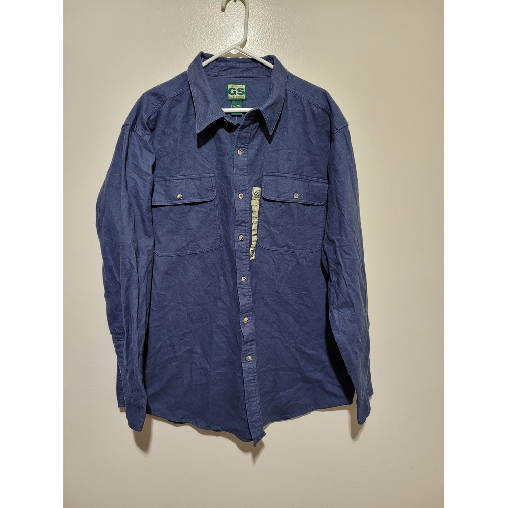 NWT Gander Mountain Guide Series Shirt Mens 2XL Tall Blue Cotton‎ Utility Button
